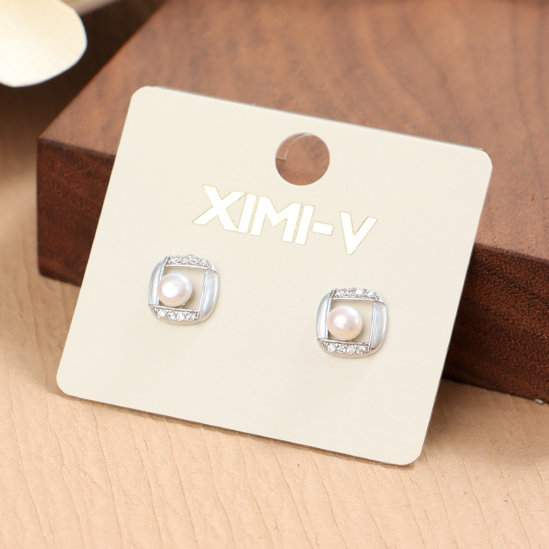 أقراط مسمار سلسلة خرز بإبرة فضة 925 رقم 22