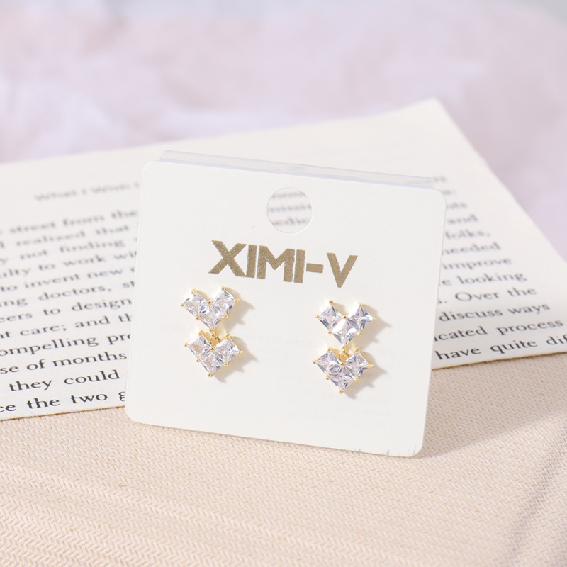 أقراط مسمار رقيقة بإبرة فضية 925 رقم 09